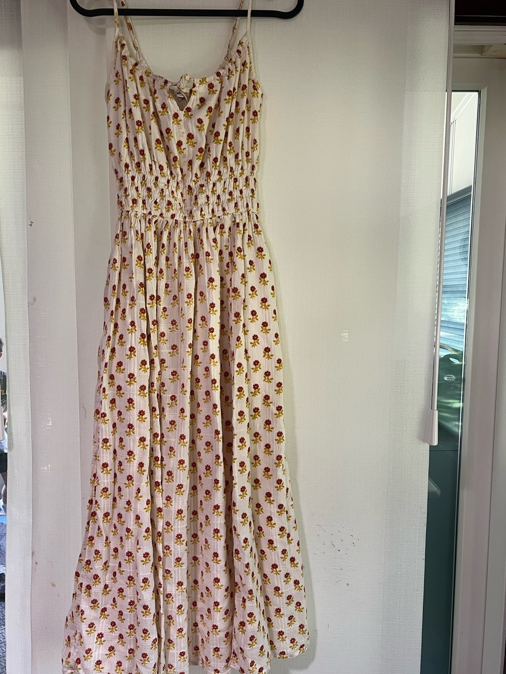 Madewell Floral Maxi Sundress with Smocked Waist